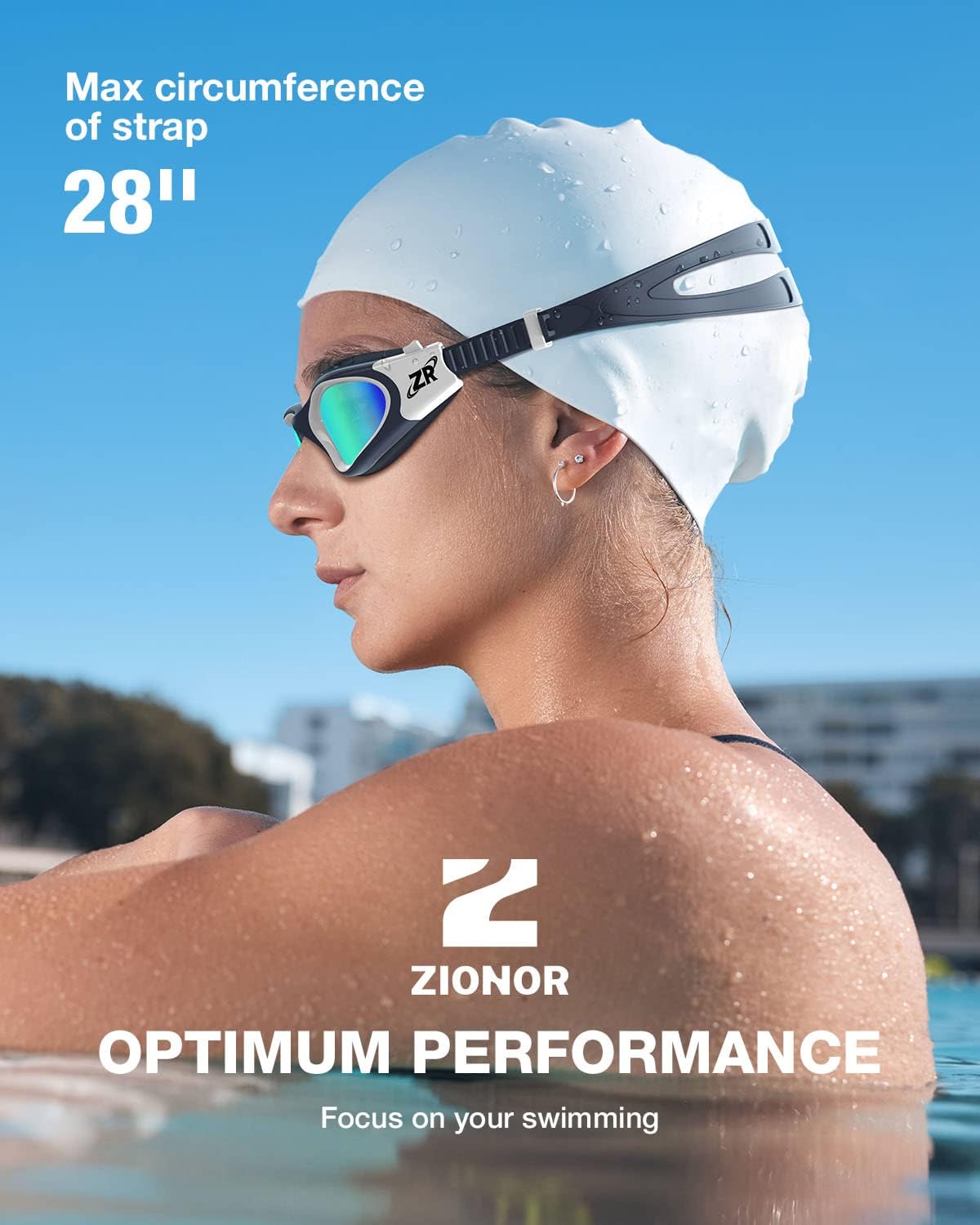 ZIONOR Swim Goggles, Upgraded G1 Polarized Swimming Goggles Anti-fog for Men Women Adult