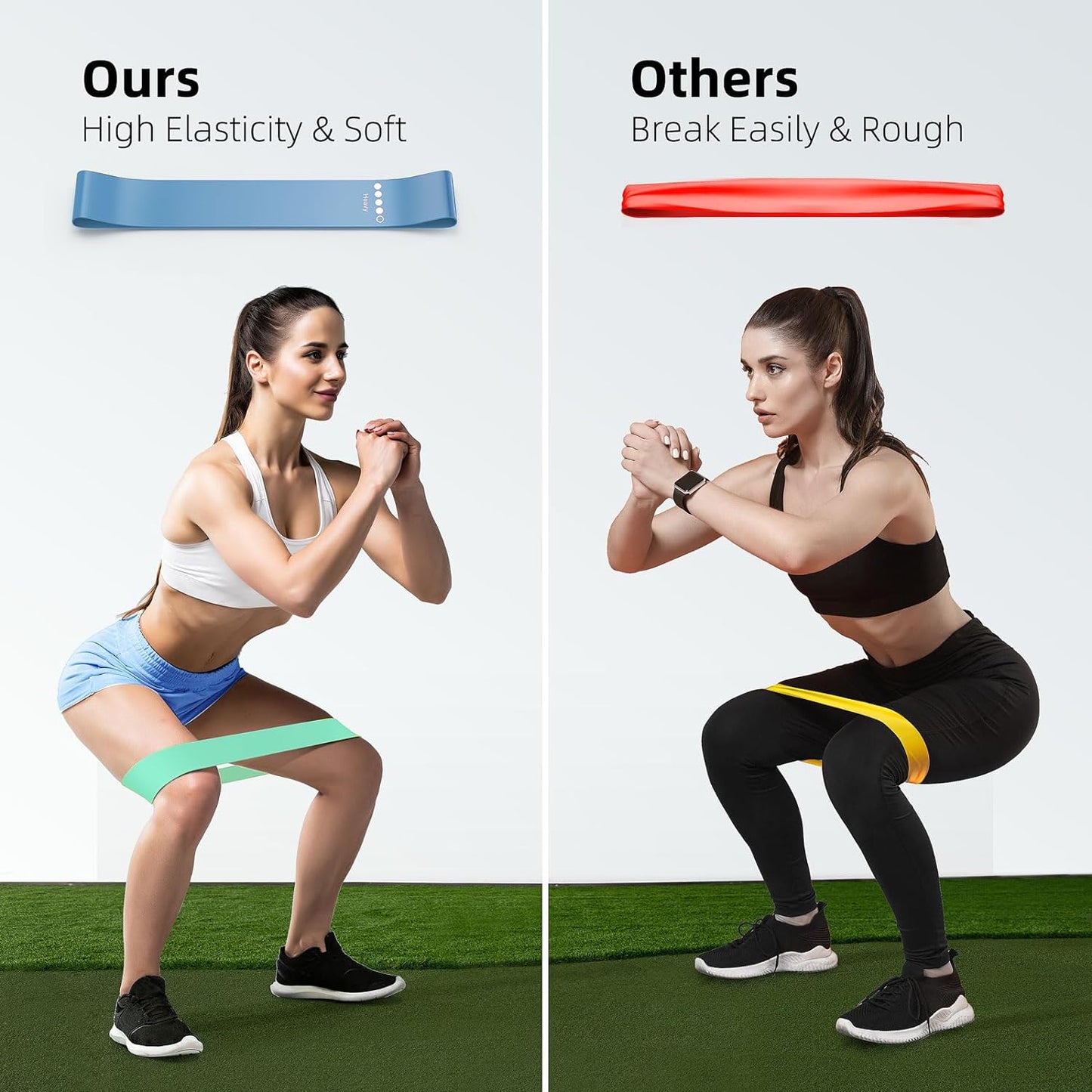 Resistance Bands for Fitness, Yoga, and Exercise - Workout Bands for Women and Men, Exercise Bands, 5 Set Stretch Bands for Booty, Legs, Gym, Pilates, Flexbands, Workout Bands Resistance