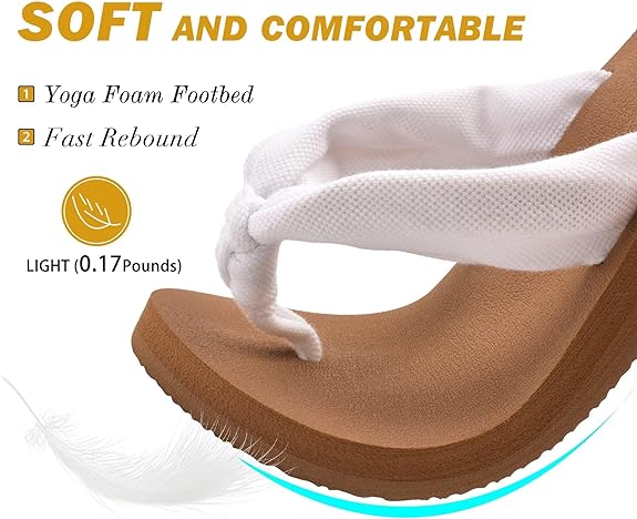 Flip Flops for Women with Arch Support Yoga Mat Comfortable Summer Beach Walking Thong Cushion Sandals Slip On Indoor Outdoor