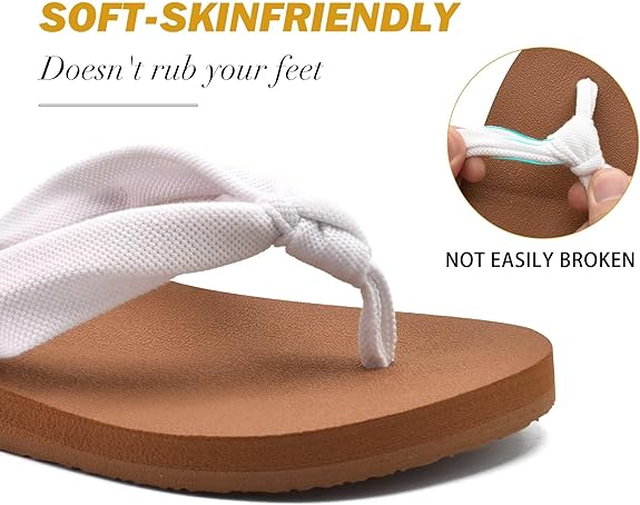 Flip Flops for Women with Arch Support Yoga Mat Comfortable Summer Beach Walking Thong Cushion Sandals Slip On Indoor Outdoor