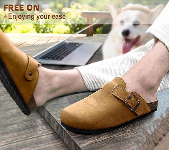 Comfort Clogs Slippers Sandals Nurse Work Shoes Unisex for Men Women with Cushioned Cork-Footbed